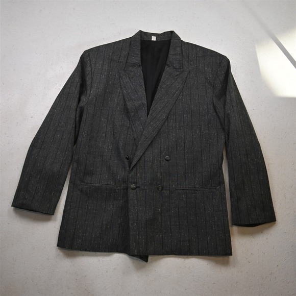 Vtg USA 928 42S Gray Slub Linen Mens Blazer Suit Jacket Sport Coat